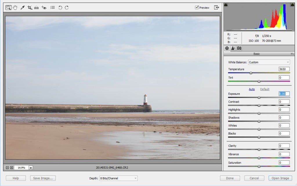 Open image in Camera RAW