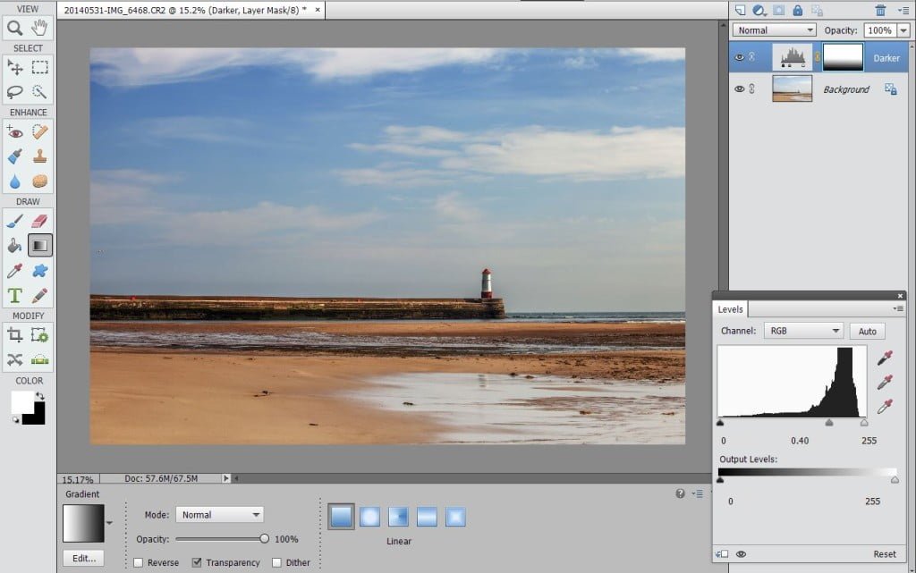 Apply gradient tool
