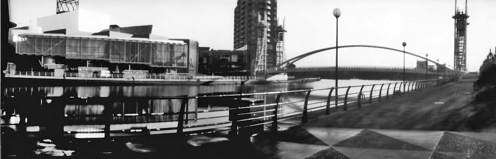 Salford Quays Photo : Nick Prior Pinhole camera image taken from a 10x4 inch paper negative